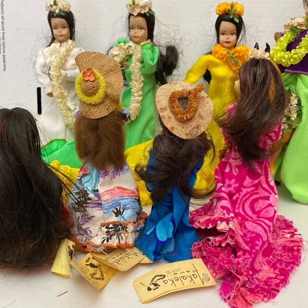 Vintage Hawaiian Dolls Princess Bride Pau’u Rider Hula Girl dress lei Makaleka - Picture 6 of 16